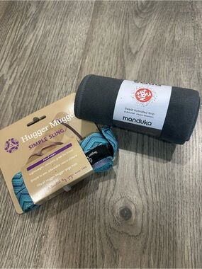 Manduka Performance Towel- Sweat Activated and Sling Carrier for Yoga Mat —Set